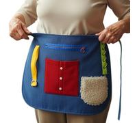 Tablier Fidget pour personnes âgées, couverture d'activité, jouets sensoriels, tablier Fidget avec démence, matériau en tissu doux, outil de mémoire et de soins cognitifs pour la perte de mémoire, ges