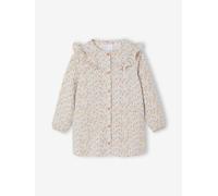 Tablier fille personnalisable à fleurs Bergamotte rose poudré 4A