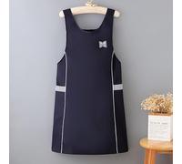 Tablier imperméable à nouer à la taille, sans manches, avec poches latérales spacieuses, coupe réglable, marron (bleu)