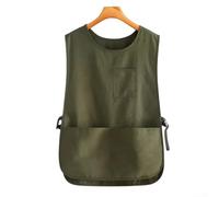 Tablier imperméable conçu pour une utilisation domestique et gastronomique avec tissu résistant à l'huile, bretelles réglables et poches de rangement pour ustensiles (vert foncé)