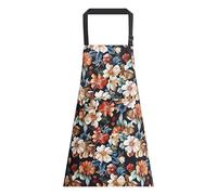 Tablier imprimé feuilles pour homme et femme, tabliers en coton imperméable avec poche avant, sans manches et réglables pour la cuisine, le restaurant, le nettoyage de la maison ou une utilisation