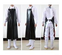 Tablier industriel imperméable en PVC pour travail de cuisine, tablier industriel très résistant aux taches d'huile 115 x 75 cm avec sangles réglables, compatible avec restaurant et service