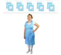 Tablier jetable ARNOMED PE 500 pcs, Tabliers étanches, Tabliers plastiques 18µ d'épaisseur, Tabliers jetables en bloc 75x140cm, Tablier bleu surblouse jetable