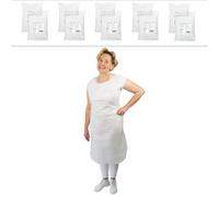Tablier jetable ARNOMED PE 500 pcs, Tabliers étanches, Tabliers plastiques 30µ d'épaisseur, Tabliers jetables en bloc 75x120cm, Tablier blanc surblouse jetable