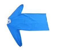 Tablier la Cuisine Imperméable à Manches Longues Bleu avec Poches | Tissu Huilé Lavable, Dos Réglable et Manches Élastiques, Protection Complète pour Jardinage et Lavage