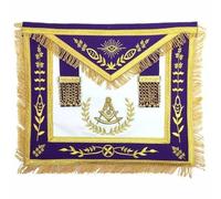 Tablier maçonnique en cuir d'agneau bleu maçonnique de qualité supérieure - Broderie dorée sur ruban violet | Tabliers franc-maçon, Similicuir, 14 x 16 inches