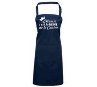 Tablier Mamie C'est LA Reine DE LA Cuisine Tablier Marine avec Motif Blanc