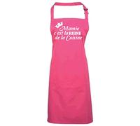 Tablier Mamie C'est LA Reine DE LA Cuisine Tablier Rose avec Motif Blanc