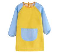 Tablier Maternelle, Tablier Manche Longue Enfant 1-4 Ans, Blouses Imperméable À Manches Longues Avec Une Grande Poche Tabliers Bricolage Artisanat Cuisine Tabliers De Repas Garçons Et Filles, 01 Jaune