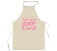 Tablier Meilleure sœur du monde | Apron | Idée Tablier Personnalisable Cadeau Anniversaire Cuisine Jardinage Fête Original Famille Travail Départ Collègue Retraite