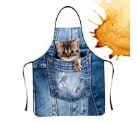 Tablier mignon, imperméable à bretelles réglables - Tablier mignon et amusant, pour la cuisine, la pâtisserie, la peinture, l'enseignement de l'argile