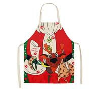 Tablier-Noel-Femme, Rouge Tablier Noel Homme, Personnalisé Tablier De Noel Homme, Couple Secret Santa Femme Tablier Enfant Coton Coton