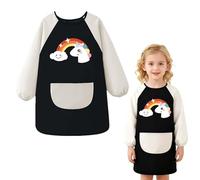 Tablier Peinture Enfant 5-12 Ans, Ecole Imperméable Longues Manches Blouse Art Plastique Enfants, D'artiste Longue D'art Artisanal Painting Tabliers avec Poche pour Fille Garcon Kinder Maternelle