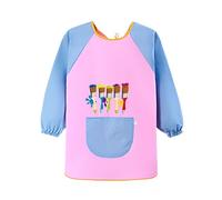 Tablier Peinture Enfant 7-12 ans Manches Longues Blouse Peinture Enfant | Imperméable Tablier Scolaire pour Enfants avec Grandes Poches pour L'école Activités, Peindre, Cuisiner,Artisanat, Manger