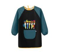 Tablier Peinture Enfant 7-12 ans Manches Longues Blouse Peinture Enfant | Imperméable Tablier Scolaire pour Enfants avec Grandes Poches pour L'école Activités, Peindre, Cuisiner,Artisanat, Manger