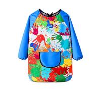 Tablier Peinture Enfant 7-12 ans Manches Longues Blouse Peinture Enfant Imperméable Tablier Scolaire pour Enfants avec Grandes Poches pour L'école Activités, Peindre, Cuisiner, Manger, Artisanat