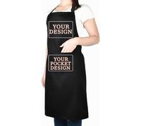 Tablier Personnalisé avec Image, Texte, Nom et Logo sur la Poitrine et les Poches, Tablier Personnalisé Personnalisé pour Hommes et Femmes pour Cuisiner et Pâtisser Dans la Cuisine