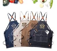 Tablier personnalisé UIDMEN avec prénom brodé, imperméable, 4 poches, pour cuisiner, griller, pâtisser, jardiner, bricoler artistiquement. Pour femmes et hommes, cadeau d’anniversaire et fête des père