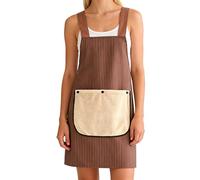 Tablier pour femme avec poches - Robe imperméable lavable en machine, tablier en tissu pour cuisine | Pour chef, art, café, jardin, maison, intérieur, extérieur, barbecue et, Café, Consulte la