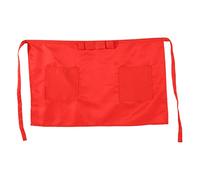 Tablier pour Hommes et Femmes, Tablier de Jardin en Polyester Court Demi-Taille avec 2 Poches pour Restaurant Chef Bar Serveur Serveuse Barista Barbecue Café (Rouge)