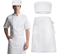 Tablier professionnel avec chapeau - résistant et pratique blanc Vendos85