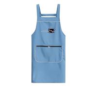 Tablier réglable avec bretelles croisées dans le dos - Tabliers imperméables et résistants à l'huile pour homme et femme - Tablier de cuisine de couleur unie avec épaules rivetées et poches avant pour