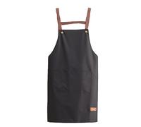 Tablier réglable avec bretelles croisées dans le dos - Tabliers imperméables et résistants à l'huile pour homme et femme - Tablier de cuisine de couleur unie avec épaules rivetées et poches avant pour
