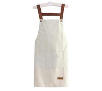 Tablier réglable avec bretelles croisées dans le dos - Tabliers imperméables et résistants à l'huile pour homme et femme - Tablier de cuisine de couleur unie avec épaules rivetées et poches avant pour