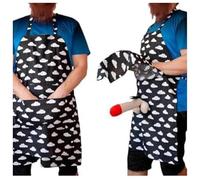 Tablier rigolo ultime | Une surprise cachée dans la poche ! Tablier rigolo avec tablier de cuisine fantaisie pour adulte Tja938 (B, One Size)