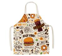 Tablier Sans Manches Motif Burger Frites Pizza Pour Hommes Et Enfants,Bavette Gourmette Mignonne Pour Femmes,Tablier De Cuisine - Type 68x55cm #G