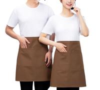Tablier Serveur Court Demi De Cuisine Tablier De Travail avec Poche pour Cuisiner Bistro Restaurant Maison CaféBrown,One Size