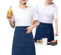 Tablier Serveur Court Demi De Cuisine Tablier De Travail avec Poche pour Cuisiner Bistro Restaurant Maison CaféBlue,One Size