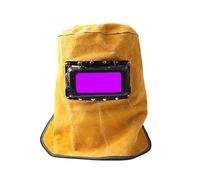 Tablier soudeur, Casques de soudage pratiques Solaire Auto assombrissement du filtre Soudeur masque Masque à tête jaune en cuir en cuir de la tête Protection des yeux