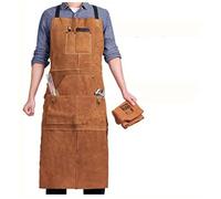 Tablier soudeur cuir M-XXXL 6 poches - anti-chaleur, ajustable pour mécanicien, forgeron Label