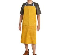 Tablier Soudeur en Cuir Tablier De Soudage De La Peau De Vache, Tablier Résistant À La Chaleur Et Ignifuge, Tabliers for Hommes Et Femmes (Color : Yellow, Size : 100X70CM/39.4X27.6inch)