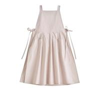 Tablier surdimensionné en coton et lin avec poches avant pour homme et femme, tabliers réglables dans le dos pour la pâtisserie, le fleuriste, le studio d'art ou le salon de manucure - Style smock