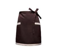 Tablier Taille avec 2 Poches pour Hommes Femmes, Ajustable Court Demi Tablier, Chef Tablier de Cuisine, Tablier de Serveur Serveuse pour Maison Cuisiner Restaurant Café Bistro Bar (Café et Blanc)