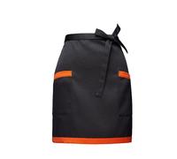 Tablier Taille avec 2 Poches pour Hommes Femmes, Ajustable Court Demi Tablier, Chef Tablier de Cuisine, Tablier de Serveur Serveuse pour Maison Cuisiner Restaurant Café Bistro Bar (Noir et Orange)
