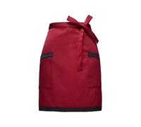 Tablier Taille avec 2 Poches pour Hommes Femmes, Ajustable Court Demi Tablier, Chef Tablier de Cuisine, Tablier de Serveur Serveuse pour Maison Cuisiner Restaurant Café Bistro Bar (Rouge et Noir)