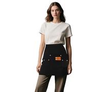 Tablier Taille Courte, Tablier Demi-taille avec 3 Poches, Tabliers de Chef de Cuisine Imperméable, Tablier de Serveur Café Restaurant Bar, Tablier Court Professionnel pour Hommes Femmes (Noir)