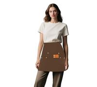 Tablier Taille Courte, Tablier Demi-taille avec 3 Poches, Tabliers de Chef de Cuisine Imperméable, Tablier de Serveur Café Restaurant Bar, Tablier Court Professionnel pour Hommes Femmes (Brun)