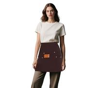 Tablier Taille Courte, Tablier Demi-taille avec 3 Poches, Tabliers de Chef de Cuisine Imperméable, Tablier de Serveur Café Restaurant Bar, Tablier Court Professionnel pour Hommes Femmes (Brun Foncé)