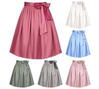 Tablier traditionnel bavarois pour femme - Couleur unie - Longueur genou - Jupe plissée élégante - Pour fête de la bière - Grande taille - Jupe plissée, B2 vert clair, XL