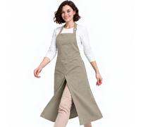 Tablier Unisexe de Potier Long à Fente à l'Avant,3Poches,Tablier de Travail | Tablier en Polyester équipé d’une boucle réglable, pour poterie, cuisine, peinture, tournage sur bois, sculpture homme femme