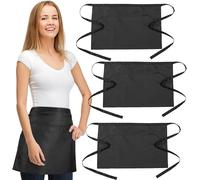 Tablier unisexe noir 39 x 62 cm avec 3 poches Vendos85