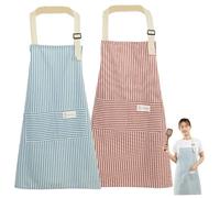 Tabliers avec poches pour femmes 2 pièces coton lin réglable confort chef cuisine tablier de cuisine pour la maison restaurant mignon tabliers pour femmes, tablier de chef