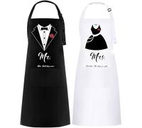 Tabliers Couple Blanc & Noir - Cadeau Cuisine Romantique Vendos85