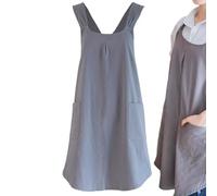 Tabliers croisés pour femmes avec poches | Tablier en lin de coton doux de style japonais - Tabliers pour femmes avec 2 poches, tabliers de chef pour le jardinage de pâtisserie, tablier de cuisson