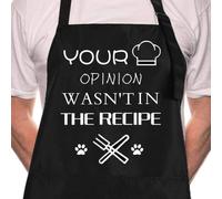 Tabliers de chef noir Zooron Funny Black pour hommes, votre opinion n' tait pas dans la recette des tabliers de cuisine de cuisine barbecue r gla