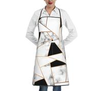 Tabliers de cuisine pour homme et femme, tablier texturé marbre noir et blanc avec grande poche, tablier réglable pour chefs, pâtisserie, jardinage, tablier de chef boulanger imperméable unisexe pour